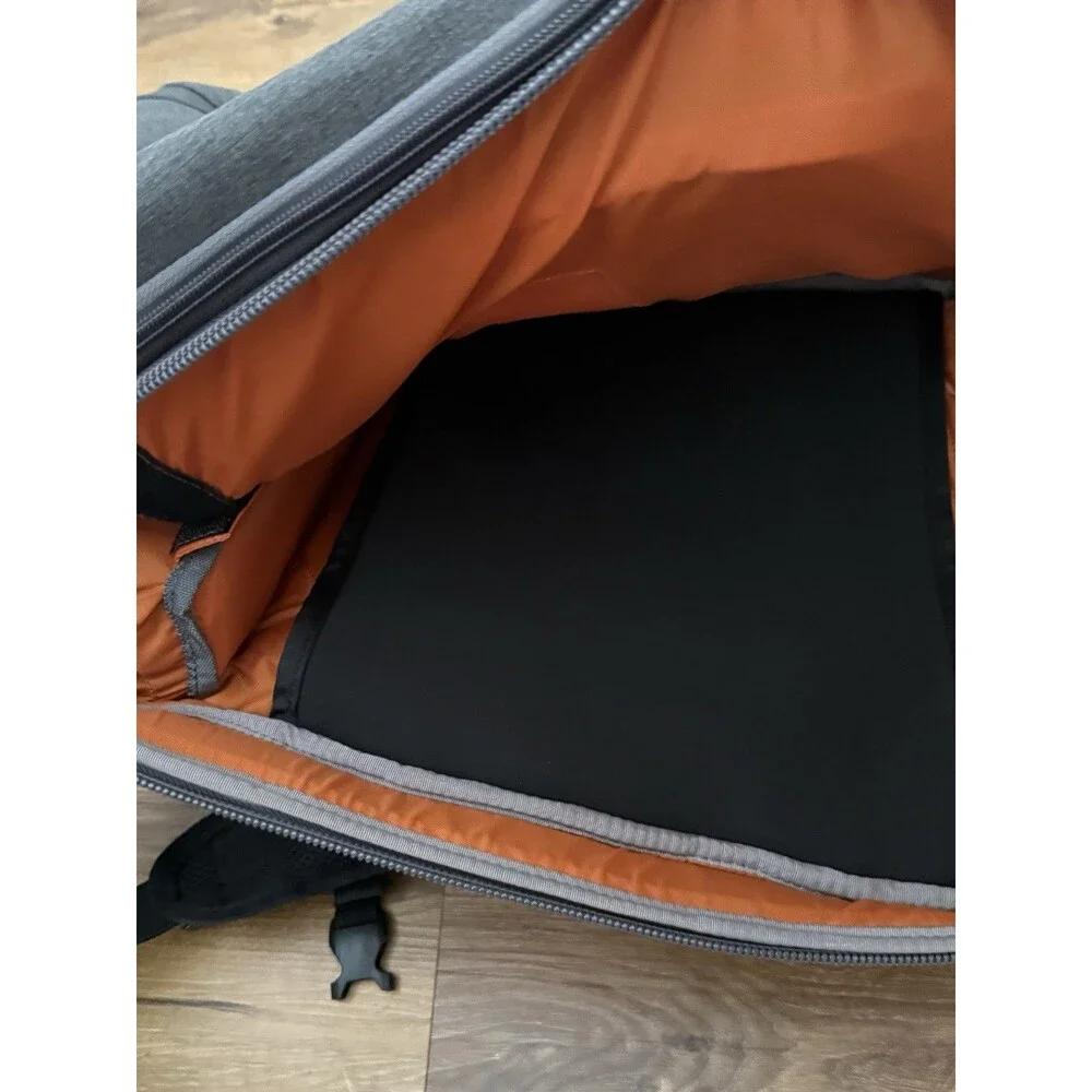 eBags Gray Backpack Organizer with Inner Dividers & Orange Interior NWOT Laptop